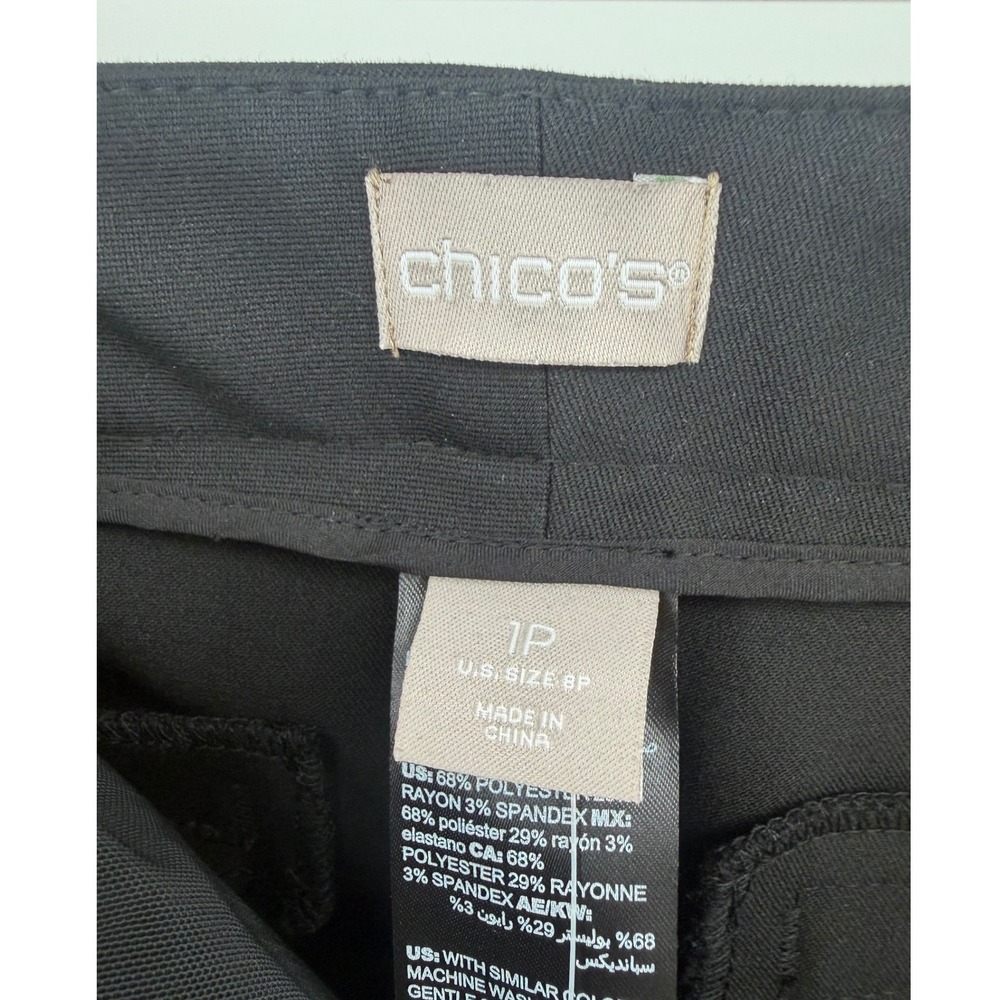 NWT Chicos So Slimming Trouser Pants Black Straight Leg Petite 1P 8P NEW - Picture 2 of 8
